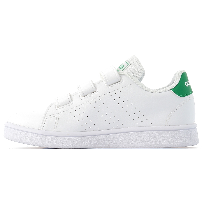 ADIDAS Baskets ADVANTAGE I - Enfant - Blanc/Vert Blanc/vert/gris