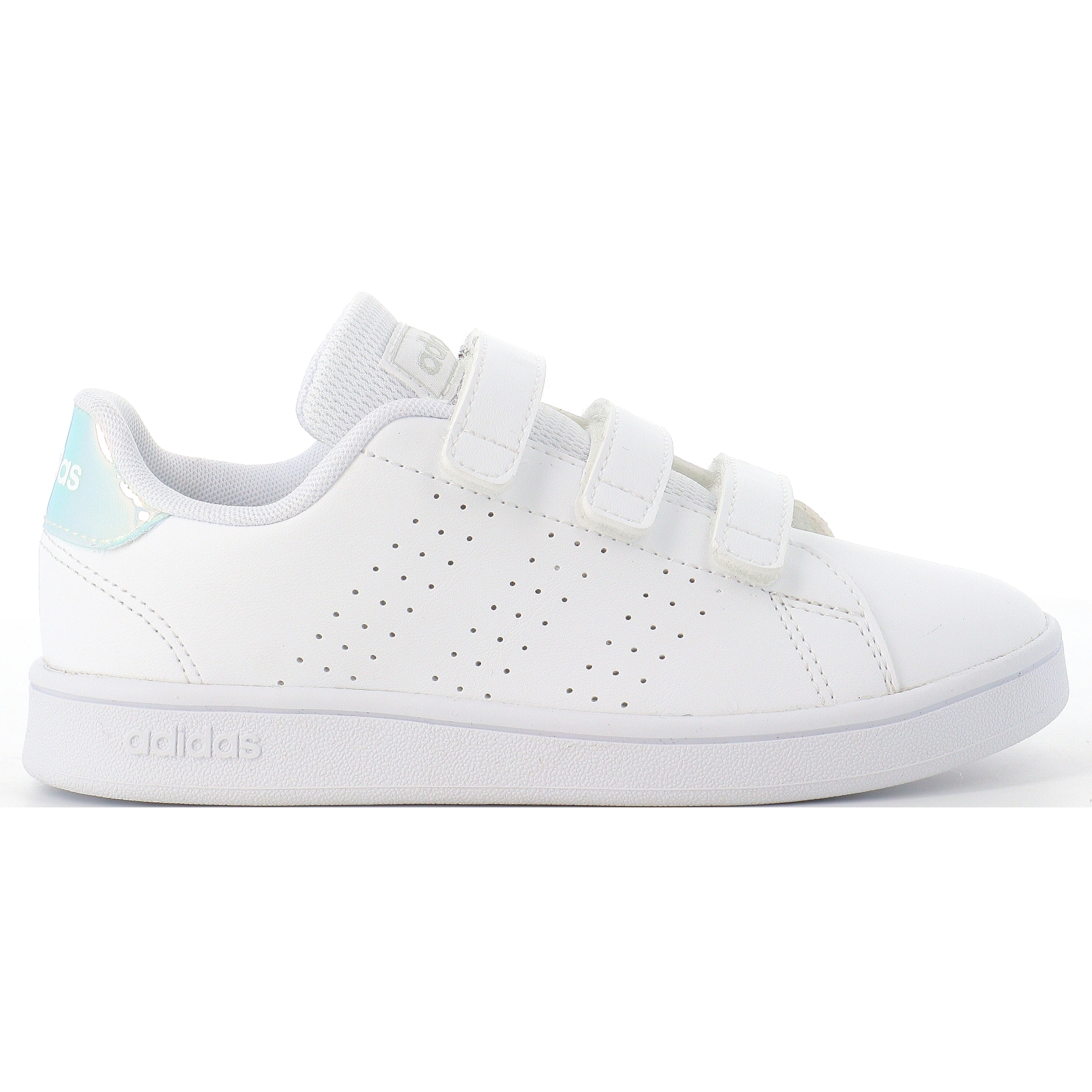 Baskets à scratch bébé - ADIDAS ADVANTAGE blanc/vert