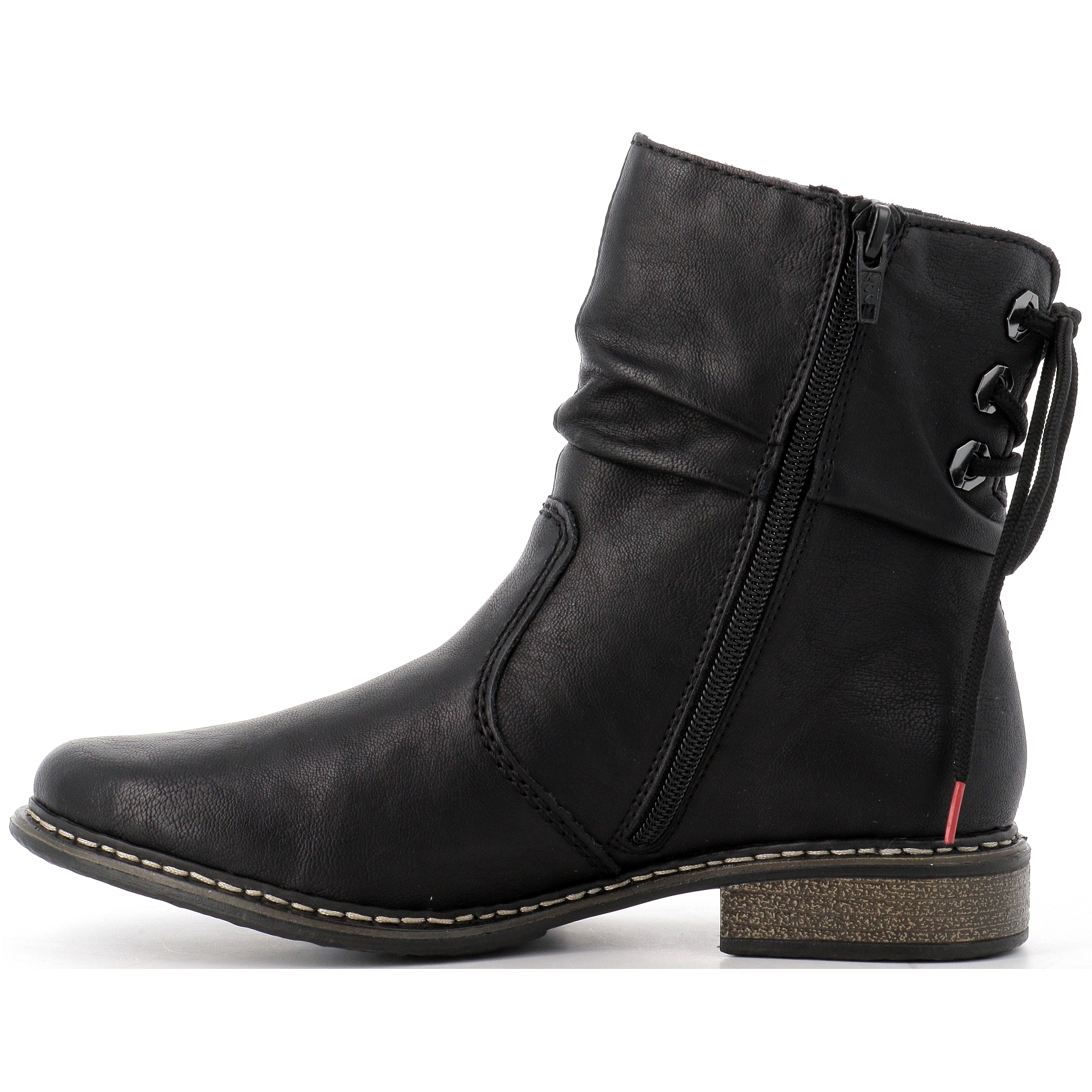 Bottines Femme Rieker 73520 - Cuir Synthétique, Talon Plat 2,9 Cm, Tige 13 Cm